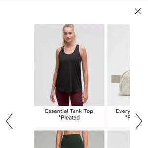 Lululemon Athletica Black Pleated Tank Top